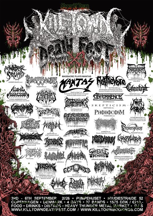 Poster: Kill-Town Death Fest XI, Copenhagen, with Mutation on the bill
